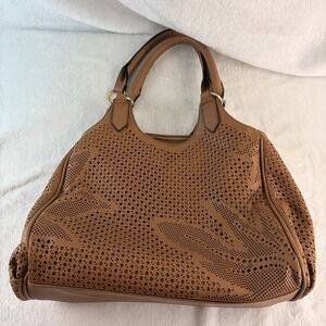 Seven Days Lifestyle & Dreams Vegan Leather Satchel Hobo Handbag Tan Read Desc